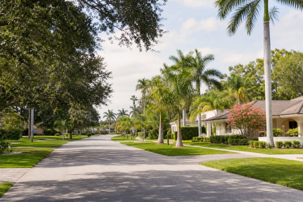 Sarasota neighborhood with well-kept homes and quiet residential streets, an established residential neighborhood